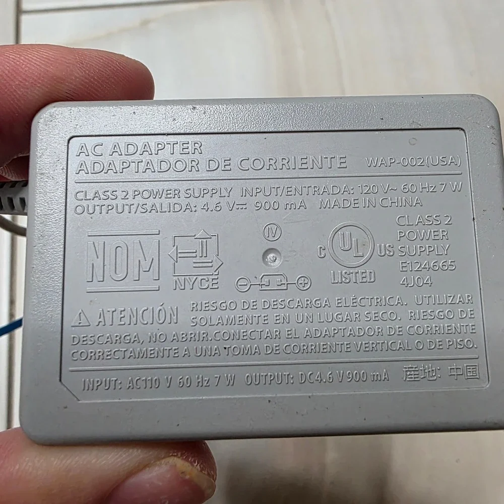 Nintendo AC Adapter WAP-002 USA Grey Wall Charger for 3DS 2DS DSi XL Systems W4
